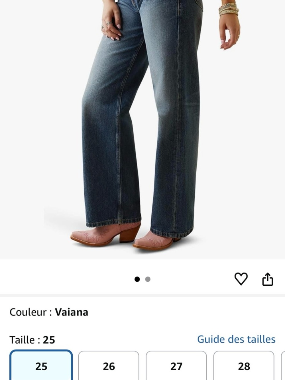 Ariat Vaiana Wide-Leg Jeans in Dark Blue Wash